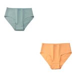2PCS/Set Cotton Briefs Women High Waist Underpants Solid Color Lingerie Female Comfot Breathable M-2XL Panties Intimates