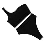 ZTVitality White Sexy Bikinis 2025 Bikini New Arrival Solid Padded Bra One Shoulder High Waist Swimsuit Female Swimwear Women