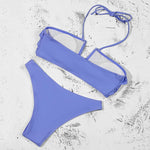ZTVitality Ruffles V-Neck Sexy Bikinis Push Up Bikini 2025 New Arrival Halter Bandage Swimsuit Low Waist Swimwear Women Biquini