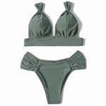 ZTVitality Solid Swimsuit Women Swimwear 2025 Newest Mid Waist Sexy Bikini Push Up Bikini Set Brazilian Bathing Suit Beach Wear