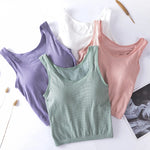 Women Tank Top Sexy Lingerie Female Camis Top Sleeveless Vest Underwear Knitted Top SexyTee Summer Tanks Padded Camisole