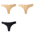 3Pcs/Set Cotton Panties Sexy G-string Low Rise Panties Women Seamless Underwear Set Female Underpants Breathable Lingerie Panty