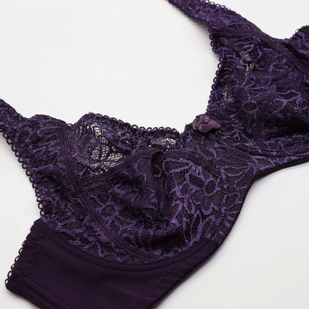 Plus Size Bras For Women Lace Bra Femme Transparent Large Brassiere Tops Underwear Sexy Lingerie C D DD E F Cup