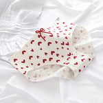1PC Cotton Panties Soft Underwear Women Mid-Waist Briefs Female Red Strawberry Hearted Print Design Ladies Sexy Lingerie Panty