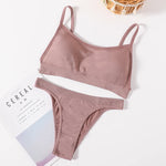 Women Seamless Bra And Panties Set Sexy High Waist Briefs Wire Free Bra Female Sexy Underwear Brazilian Panties Lingerie Set