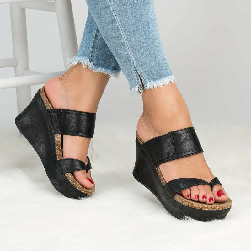 Women SandalsNew Wedges Shoes Women Summer Sandals Wedge Heels Flip Flops Chaussures Femme Plus Size High Heels Sandals