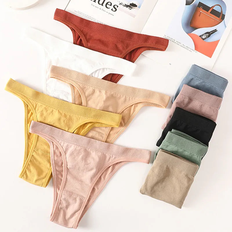 2PCS/Set Seamless Women Brazilian Panties Female Underpants High Leg Cut Underwear Sexy Lingerie Bikini Sports Briefs M-L