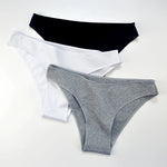 3Pcs/Set Women Cotton Bikini Briefs Skin-Friendly Low Rise Underwear Seamless Edge Soft Stretch Daily Ladies Panties M-XXL