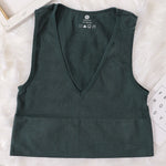 Summer Crop Top Women V-Neck Tanks Sexy Lingerie Sleeveless Short Tee Rib Fitness Underwear Sport Seamless Bra Tops Camisole