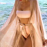 2025 Shiny Sparkling High Waist Bikini Women Bandeau Swimsuit Female Swimwear Two Pieces Bikini set High cut Bathing Suit Swim