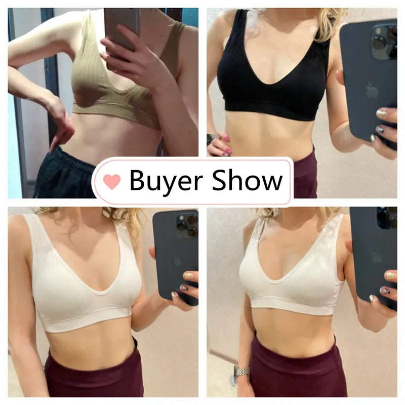 Seamless Bras For Women Push Up Bra V-Neck Bra Tops Female Non-wire Brassiere Sports Underwear Backless Sexy Lingerie S-XL