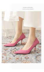 Pumps shoes Women Fashion Office Basic High Heels Work Lady Shoes Black Pink Green Thin Heels Brand Point Toe998