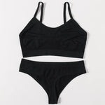 Women Buttery Soft Bra And Panties Set Push-Up Unlined Brassiere Breathable Ribbed Underwear Stretchy Crop Top Sexy Lingerie Set