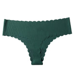 Women's Ultra Thin Quick Drying Thongs Comfortable Striped Edge T-back Ice Silk Lady G-string Sexy Low-Waist Female T-pants