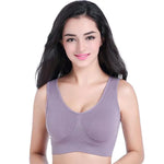 Shockproof Sports Yoga Bra for Women Removable Breast Pad S-7XL Sexy Elastic Back Cotton Sleep Bra Comfortable Sleepwear Top