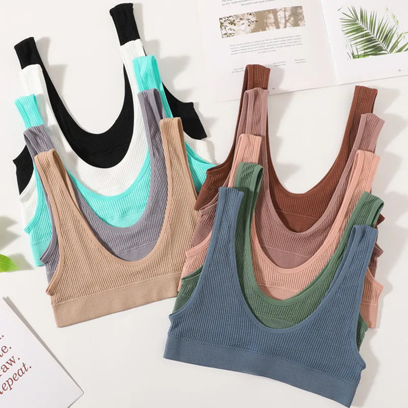 3Pcs/Set Seamless Bras For Women Push Up U Shape Bra Nonwire Underwear Female Sexy Lingerie Sport Bra Tops Comfort Intimates