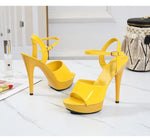 Womens High Heels Sandals 13cm Sexy Stripper Party Pumps Shoes Women Gladiator Platform Candy Color Sandals9j4r