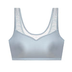 Sexy Latex Bra Push Up Women's Underwear Seamless Beautiful Back Shock-absorbing Gathers Bralette Transparent Lace Brassiere