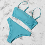 ZTVitality Solid Sexy Bikinis Push Up Bikini 2026 New Arrival Straps Padded Bra Mid Waist Swimsuit Solid Swimwear Women Biquini