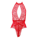 Black Mesh Lace Long Split Nightgown for Women Wild See Through Deep V Open Back Sleepwear Dress with Thong
