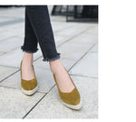 Suede princess women wedge shoes pointed toe pumps high heels platform Mary Jane office lady pumps party espadrilles cute shoesb