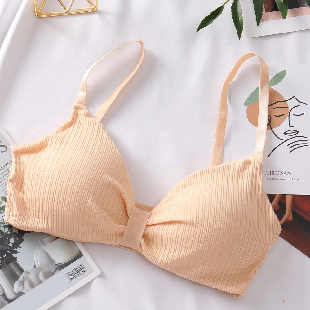 Push-Up Bras for Women Sexy Adjustable Straps Brassiere Wire Free Bra Seamless Underwear Solid Color Lingerie One Size