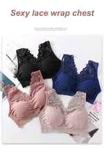 L-XXL Women Seamless Sexy Lace Bra Wireless Beauty Back Lingerie Push Up sports running Bra Cozy Chest tube Top bralette