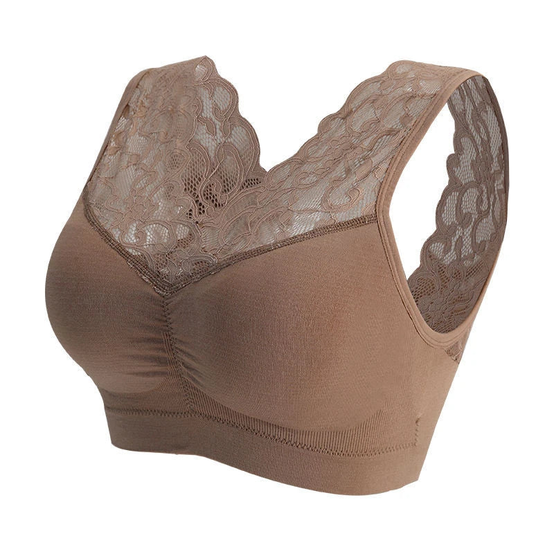 L-XXL Women Seamless Sexy Lace Bra Wireless Beauty Back Lingerie Push Up sports running Bra Cozy Chest tube Top bralette