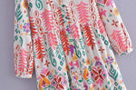 Foridol Floral Print Casual Boho Shirt Dress Maxi Long Autumn Winter Long Sleeve Dress Vestidos 2025 Button Up Dress