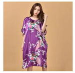 Plus Size Black Women's Summer Lounge Robe Lady New Sexy Home Dress Rayon Nightgown Large Loose Sleepwear Bathrobe Gown S002-B