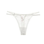 Seamless Invisible Female G-String Hollow Out Thin Belt Lady T-pants Sexy Cross-straps Thong Transparent Lace Women's T-back