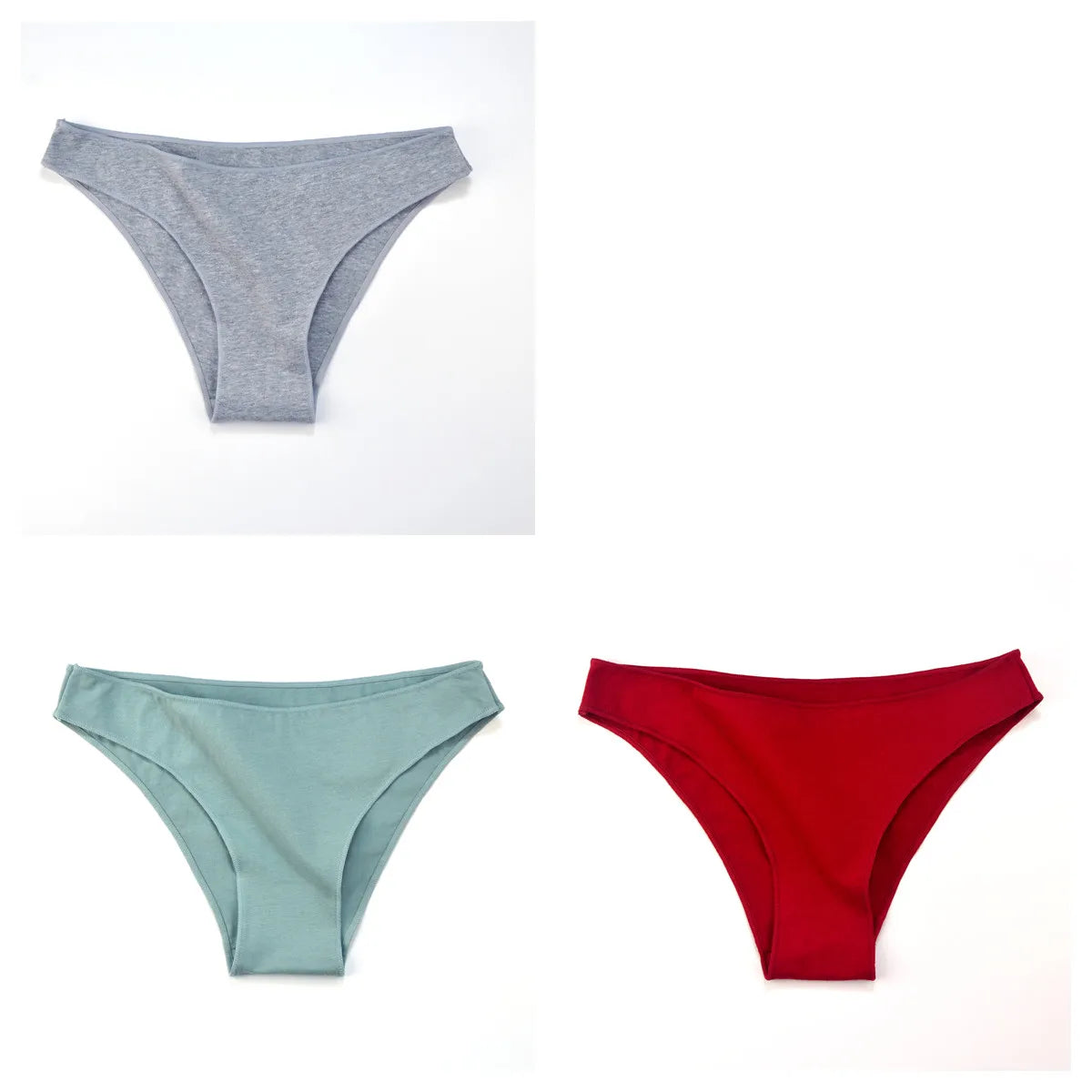 3Pcs/Set Women Cotton Bikini Briefs Skin-Friendly Low Rise Underwear Seamless Edge Soft Stretch Daily Ladies Panties M-XXL