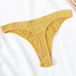 5Pcs/Set Women Brazilian Panties High Waist Thongs G-string Female Underpants Solid Color T-back Underwear Sexy Lingerie M-XL