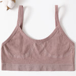 Women U-Neck Thin Strap Ribbed Wireless Bralette Push Up Bras Sport Seamless Underwear Without Pads Sexy Lingerie Crop Top M-XL