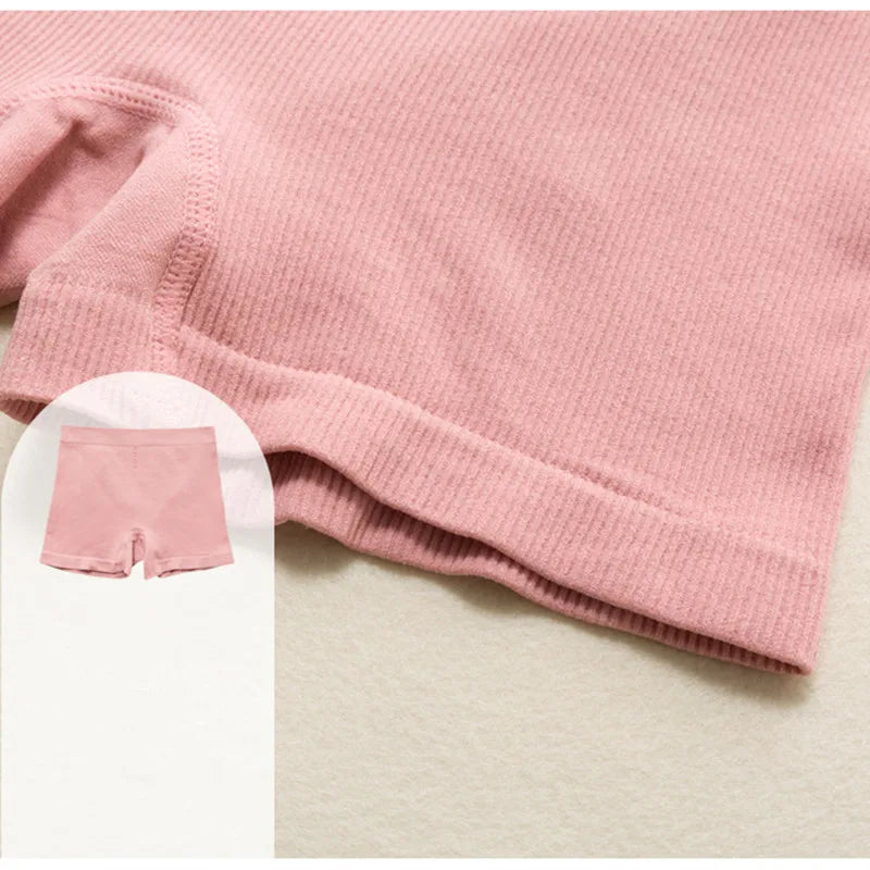 1PC Seamless Panties Women BoyShorts Push-Up Hip Design Cotton Gusset Women's Safety Short Pants Lingerie Solid Color Underwear