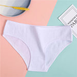 FINETOO 3PCS/Set Women's Underwear Cotton Panty Sexy Panties Female Underpants Solid Color Panty Intimates Women Lingerie M-2XL