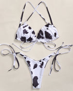 Sexy Printed Ruffled Frilled Thong Bikini Women Swimwear Female Swimsuit Two Pieces Bikini set Micro String Bathing Suit Swim