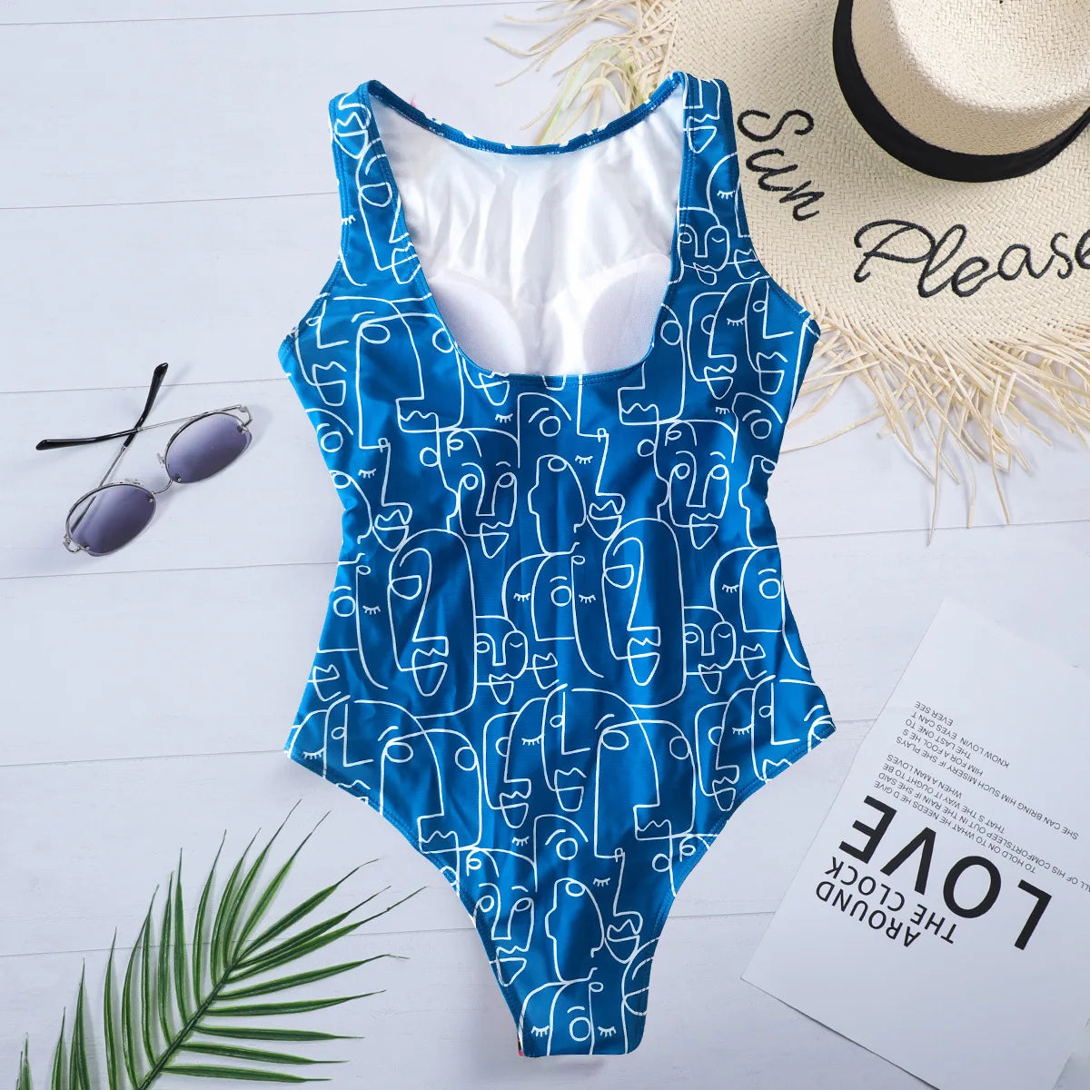 Striped Women One Piece Swimsuit High Quality Swimwear Printed Push Up Monokini Summer Bathing Suit Tropical Bodysuit Female