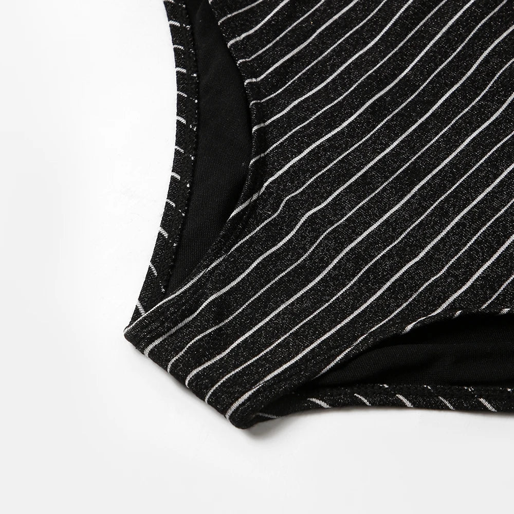 ZTVitality Shiny Striped Sexy Bikini 2022 New Arrival Straps Padded Bra High Waist Swimsuit Female Swimwear Women Beach Wear S-L