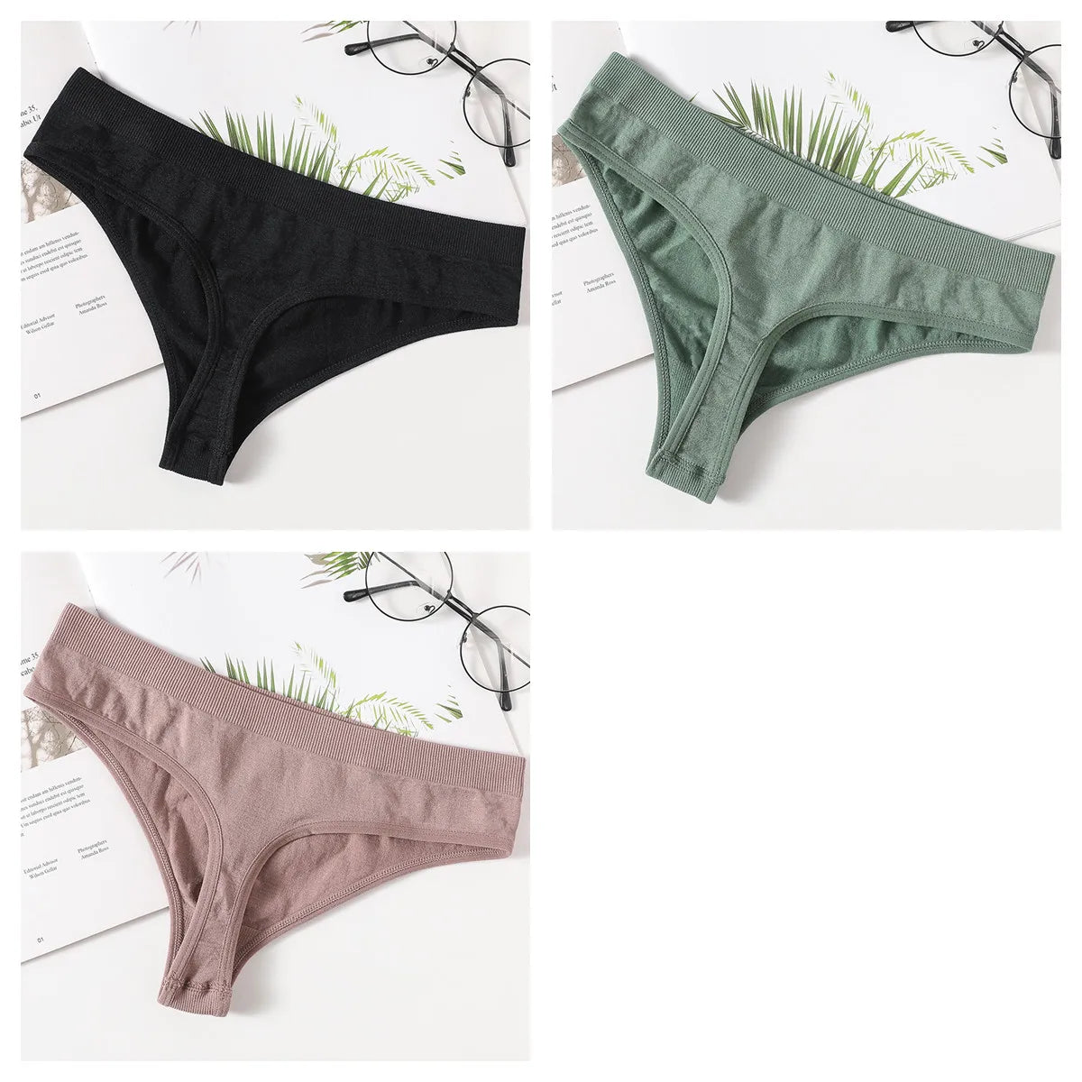 3Pcs/Set Thongs Women's G-String Sexy Female Seamless Underwear Breathable Panties Soft Sexy Lingerie Comfort Intimate