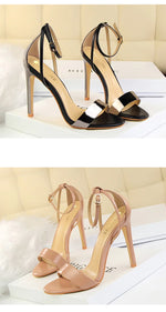BIGTREE Shoes 11 cm High Heeled Sandals Women Summer Shoes Stiletto High Heels Open toed hollowed out Women Sandals Party Shoes