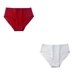 2PCS/Set Cotton Briefs Women High Waist Underpants Solid Color Lingerie Female Comfot Breathable M-2XL Panties Intimates