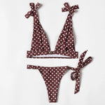 ZTVitality Dot Bandage Sexy Bikini Set 2022 New Padded Bra Low Waist Beachwear Bathing Suit Swimsuit Brazilian Swimwear Women