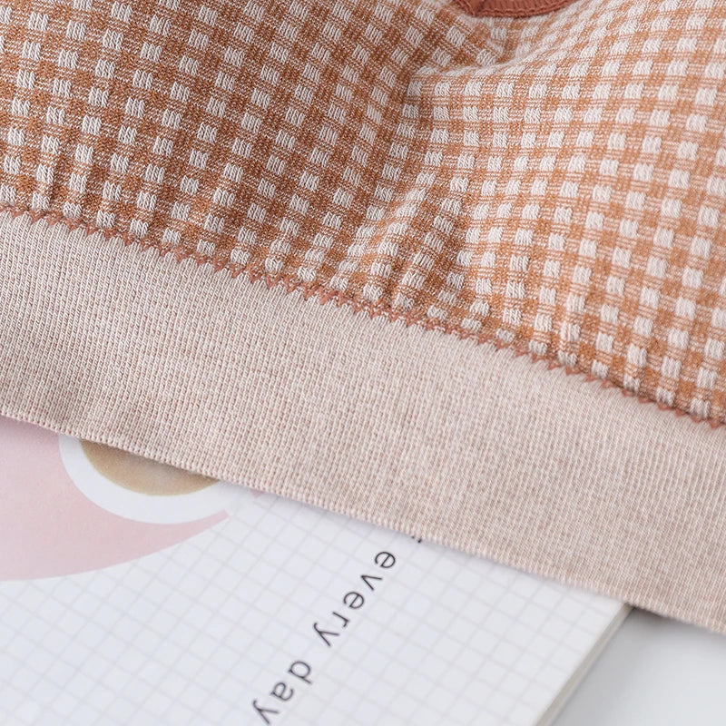Gingham Lace Cross-Back Bralette Wireless Wrap Bra Sexy Lingerie Stretchy Beauty Cross Back Underwear Plaid Lace Trim Tube Bra