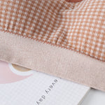 Gingham Lace Cross-Back Bralette Wireless Wrap Bra Sexy Lingerie Stretchy Beauty Cross Back Underwear Plaid Lace Trim Tube Bra