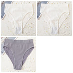 3Pcs/Set Seamless Panties Women High Waist Briefs High Cut Sports Bottom Underwear Female Stretch Rib Underpants Sexy Lingerie