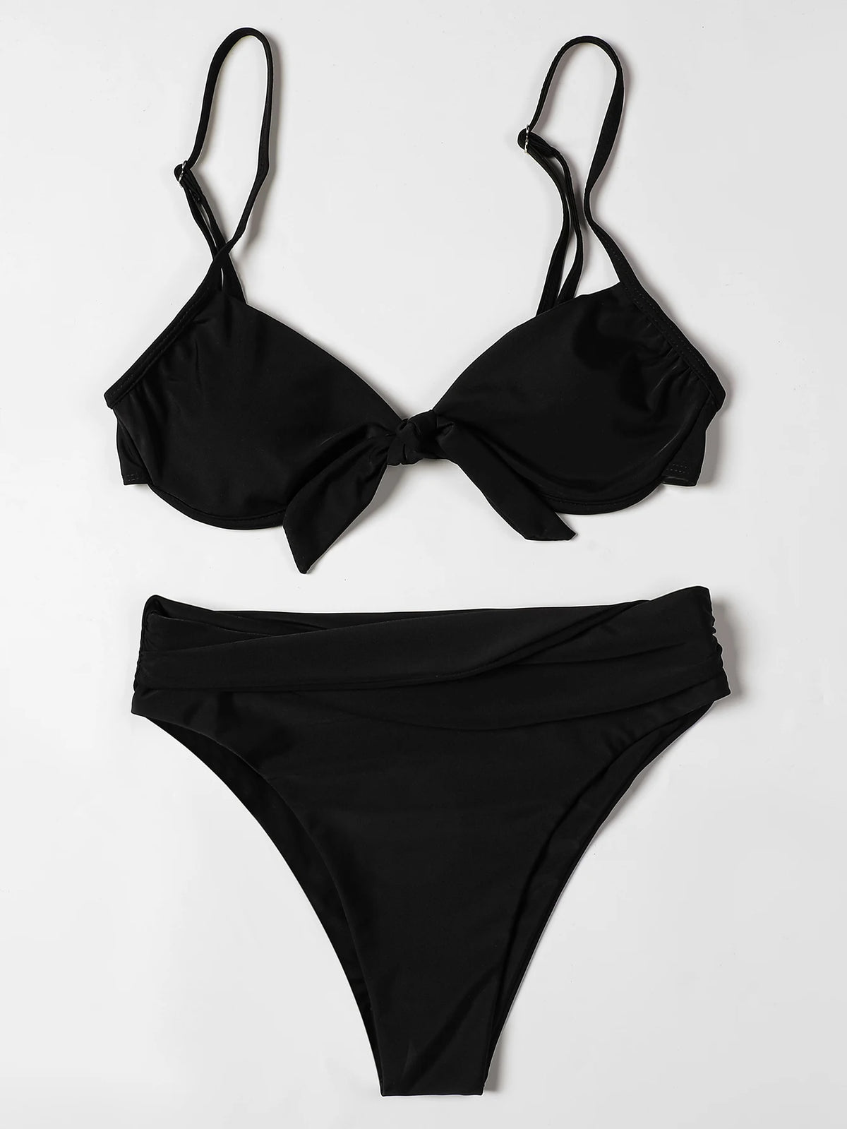 ZTVitality Black Bow High Waist Bikinis Brazilian Sexy Bikini 2021 New Arrival Straps Padded Bra Swimsuit Female Swimwear Women