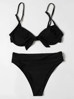 ZTVitality Black Bow High Waist Bikinis Brazilian Sexy Bikini 2021 New Arrival Straps Padded Bra Swimsuit Female Swimwear Women