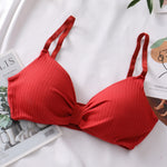 Push-Up Bras for Women Sexy Adjustable Straps Brassiere Wire Free Bra Seamless Underwear Solid Color Lingerie One Size