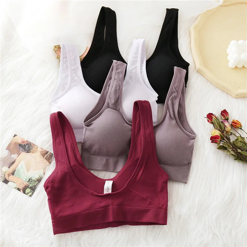 FINETOO Padded Tube Tops Sexy Crop Top Seamless Underwear U-Back Wrapped Chest Streetwear Female Fitness Tops Tank Lingerie 2020